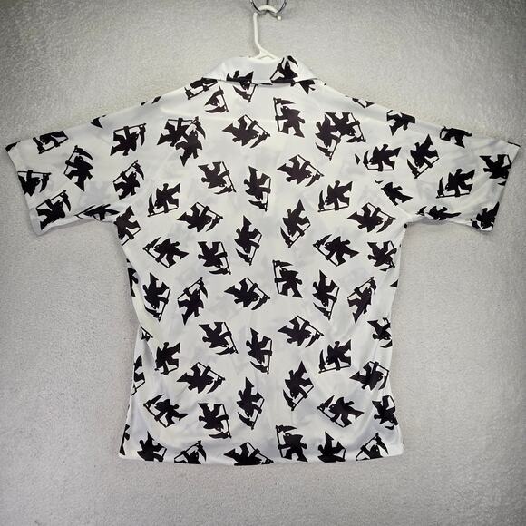 Vtg Carina Ford Polo Shirt Mens L Disco Performance USA 70s Johnny Collar Point - Picture 5 of 7